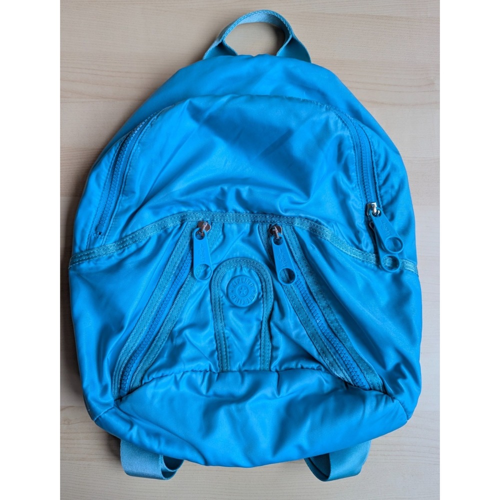 Kipling Metallic‎ Light Blue Teal Satin G.rilla Girlz Backpack